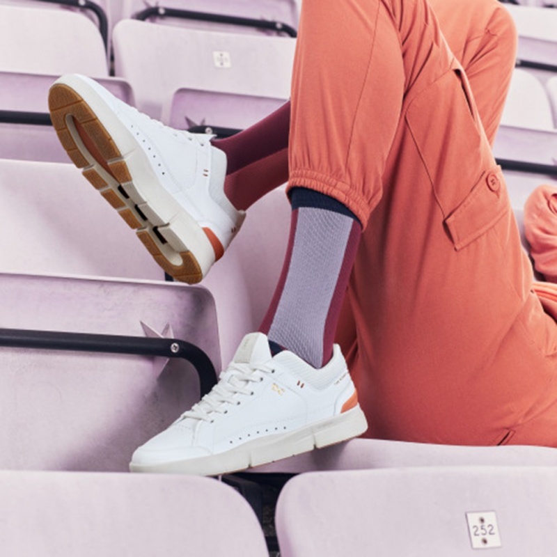 White/Sienna On Running THE ROGER Centre Court Women's Sneakers | HK2810657